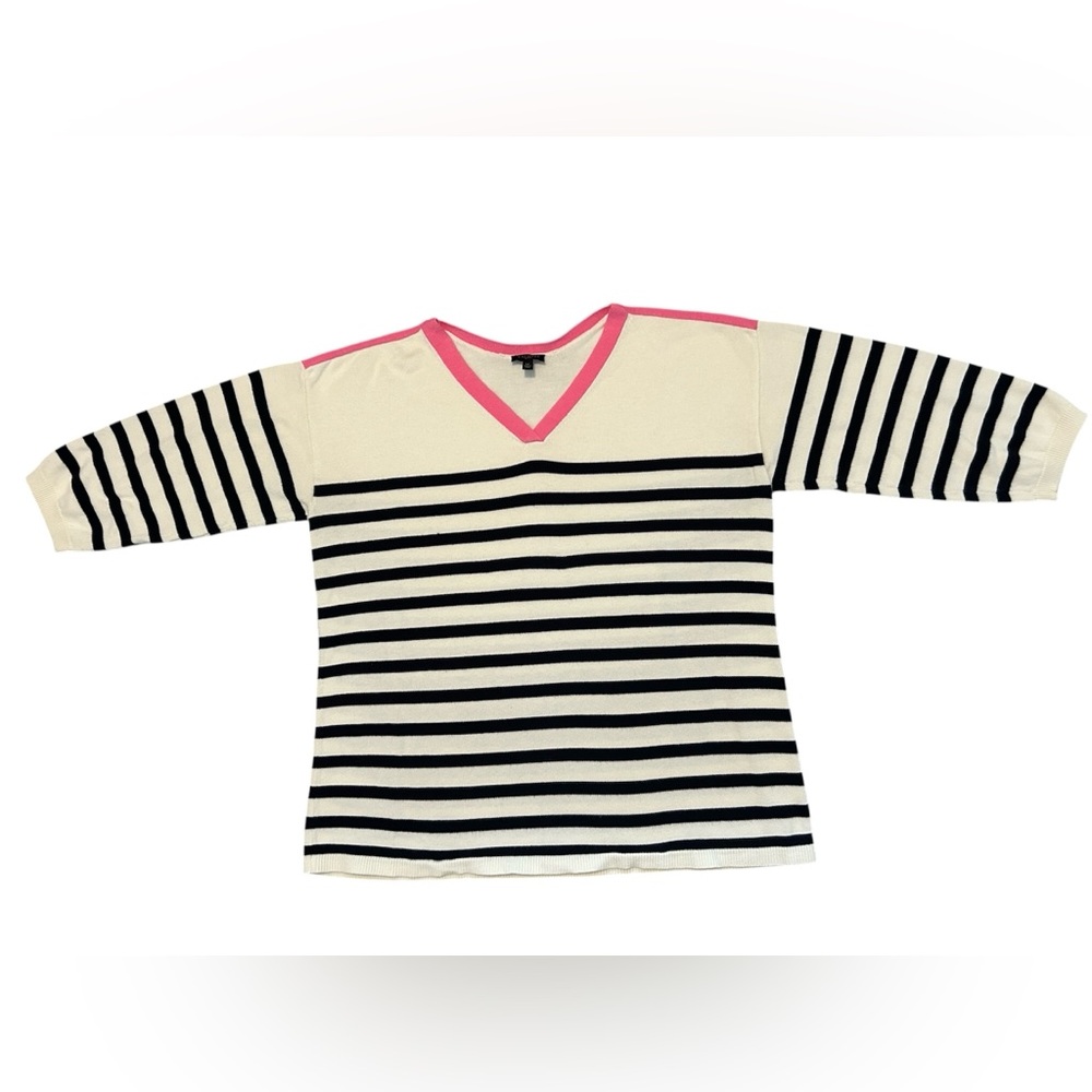 Talbots Mariner Stripe Sweater, a nautical-inspired v-neck pullover